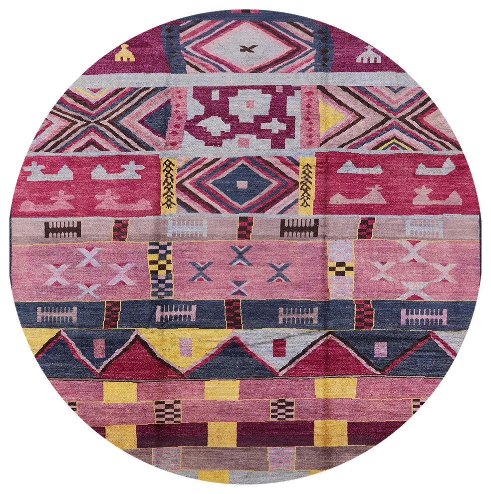 Ahgly Company Indoor Round Mid-Century Modern Area Rugs, 3' Round