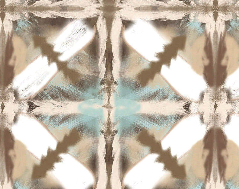 Beach Tile, Geometric Print Kitchen Towel, Brown