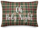 Oh Holy Night, Tartan Plaid 14x20 Lumbar Pillow