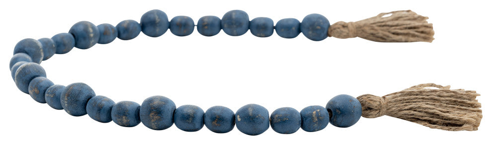 Wood, 25" Bead Garland, Blue
