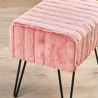 Serenta Super Mink Ottoman, Peach Echo, 19''x13''x17''