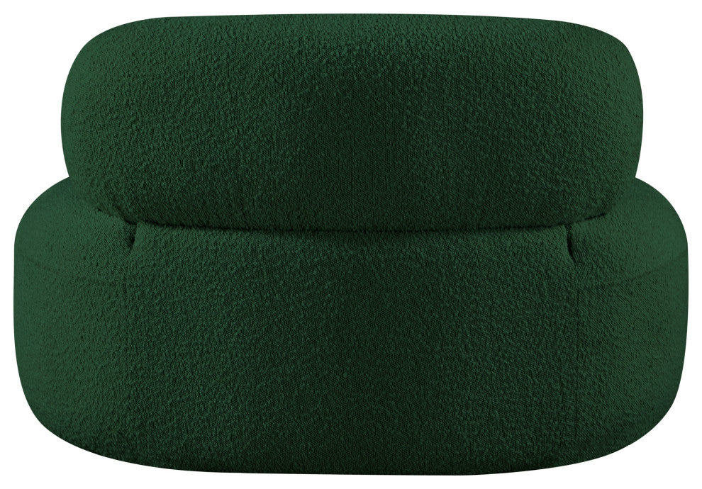 Venti Black Boucle Fabric Upholstered Set, Green, Chair