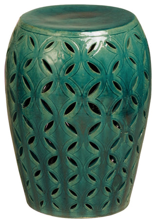 Green Lattice Garden Stool