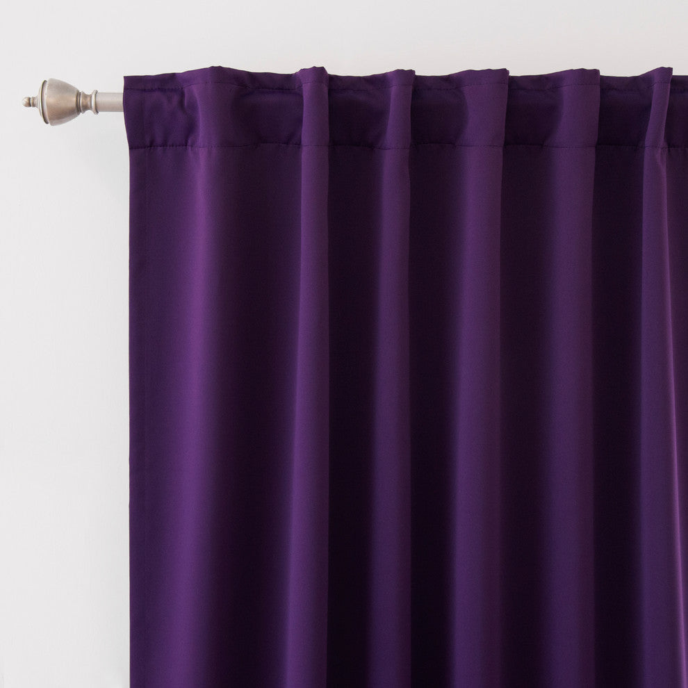 Solid Thermal Blackout Curtain Panels, Purple, 84", Set of 2