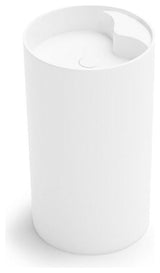 ADM Circular Freestanding Pedestal Sink, White, 18", Glossy White