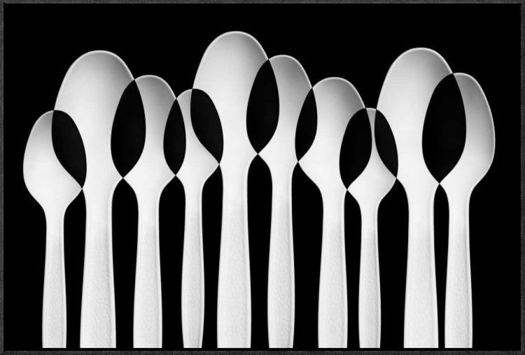"Spoons Abstract: Forest" Framed Canvas Giclee by Jacqueline Hammer, 31x21"
