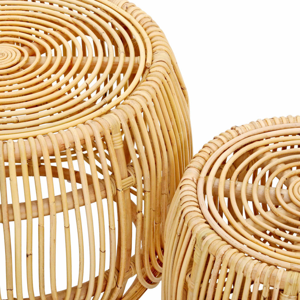 Azrina Rattan Nesting Tables, 2-Piece Set