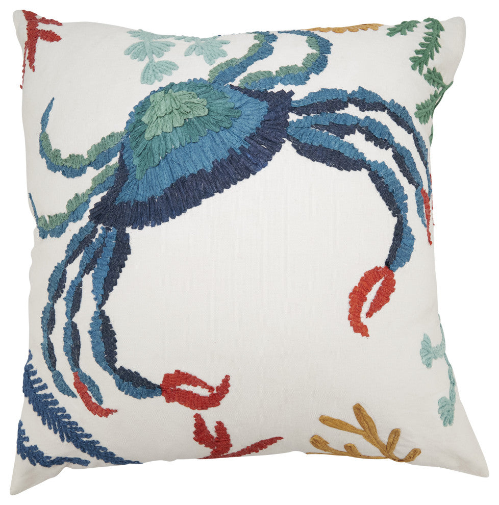 Crab Throw Pillow, Down Filled