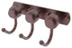 Mercury 3 Position Multi Hook with Smooth Accent, Antique Copper