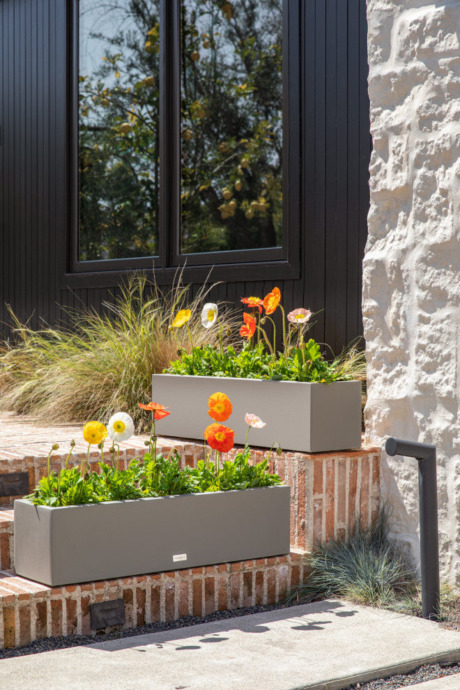 Veradek Block Series Trough 36" Planter, Grey