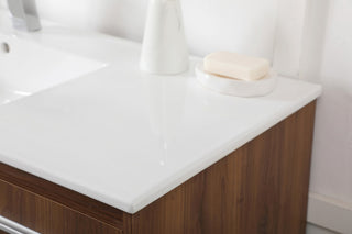 Single Bathroom Floating Vanity, Walnut Brown, 48"