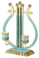 Matashi Oil Candle Holders | Displays 2 Candles | Blue and Green Colors