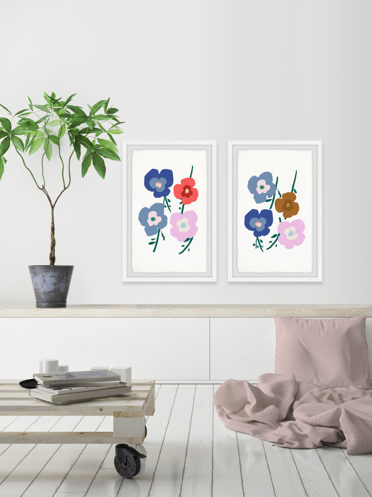 Flowers Are Friends Diptych, Set of 2, 8x12 Panels