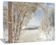 Lake in Winter Woods, Landscape Canvas Art Print, 20"x12"