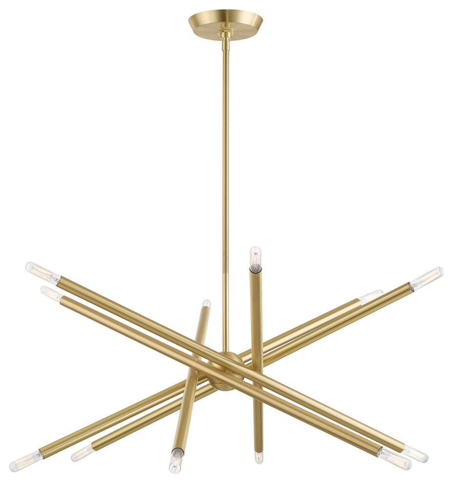 Livex Lighting Soho 12 Light Satin Brass Chandelier