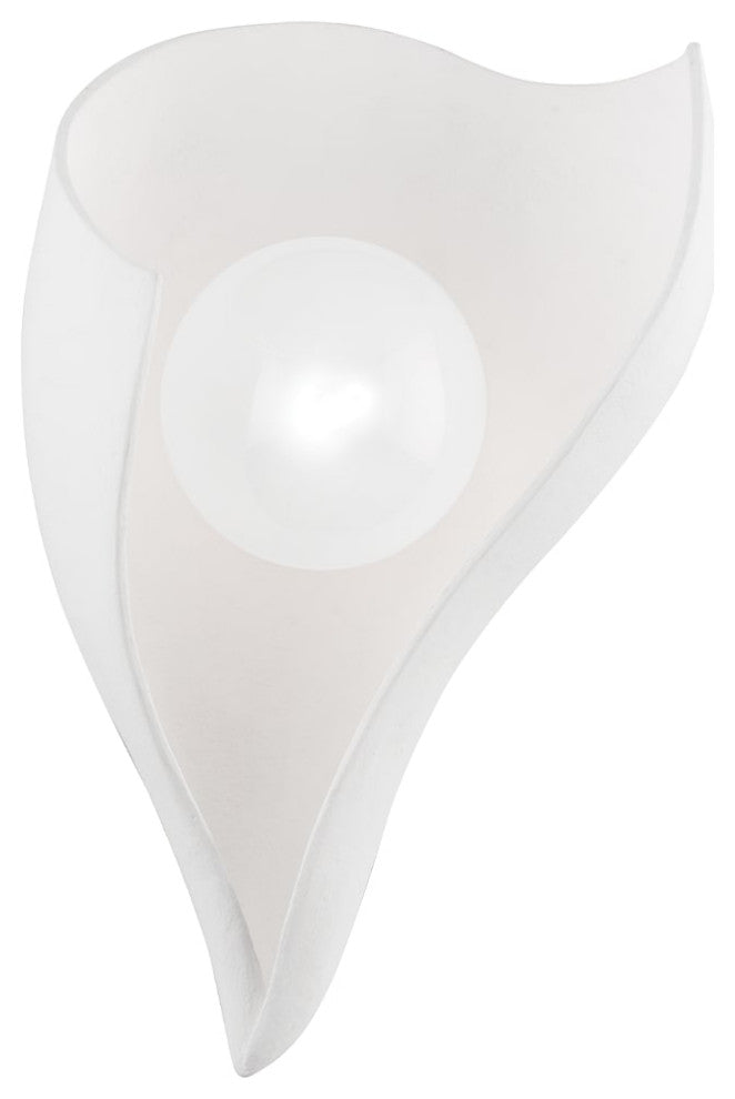Moonstone 1 Light Wall Scone, Gesso White