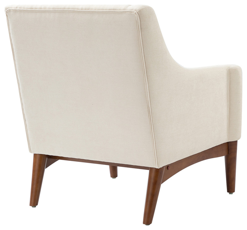34.2" Comfy Living Room Armchair With Sloped Arms, Ivory