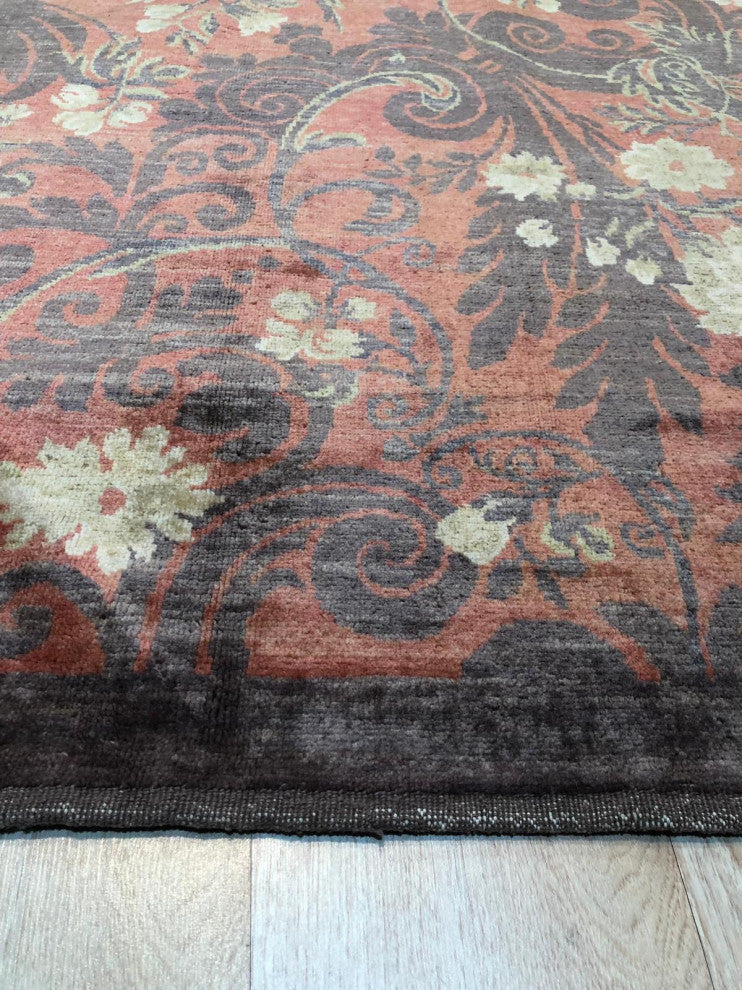 Red Transitional All Over Turkish Knot Area Rug
