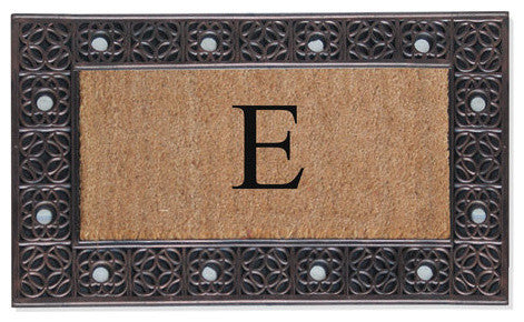 A1HC First Impression Rubber and Coir Decorative Tray Doormat 18"x30", E