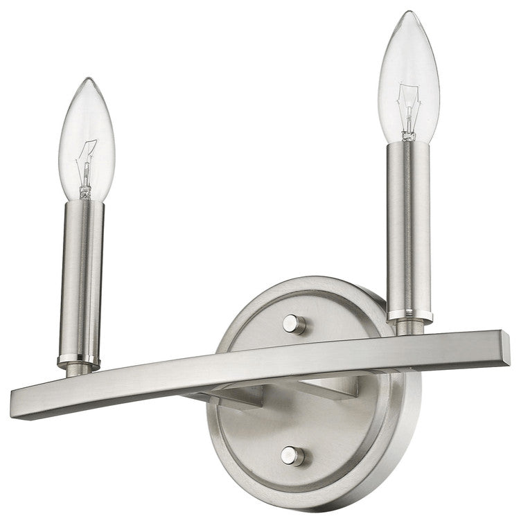 Two Light Silver Wall Sconce