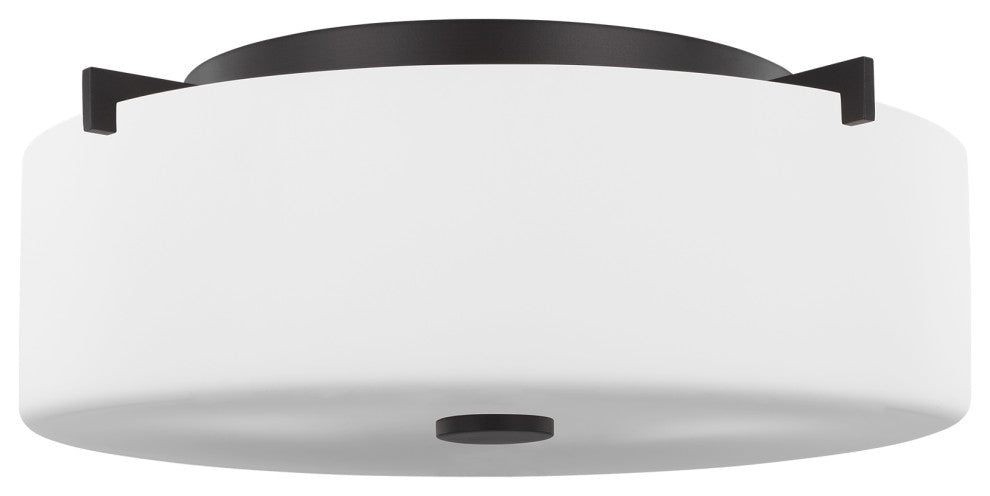 2-Light Flush Mount, Oil Rubbed Bronze