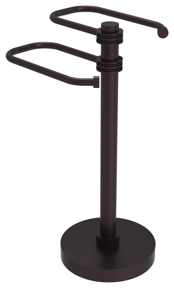 Free Standing Two Arm Guest Towel Holder, Antique Bronze