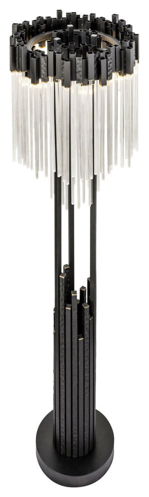 Matrix 6-Lt Floor Lamp - Matte Black/French Gold