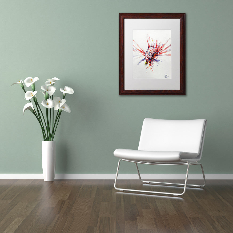 Marc Allante ''Pterois'' Art, Wood Frame, White Mat, 14x11