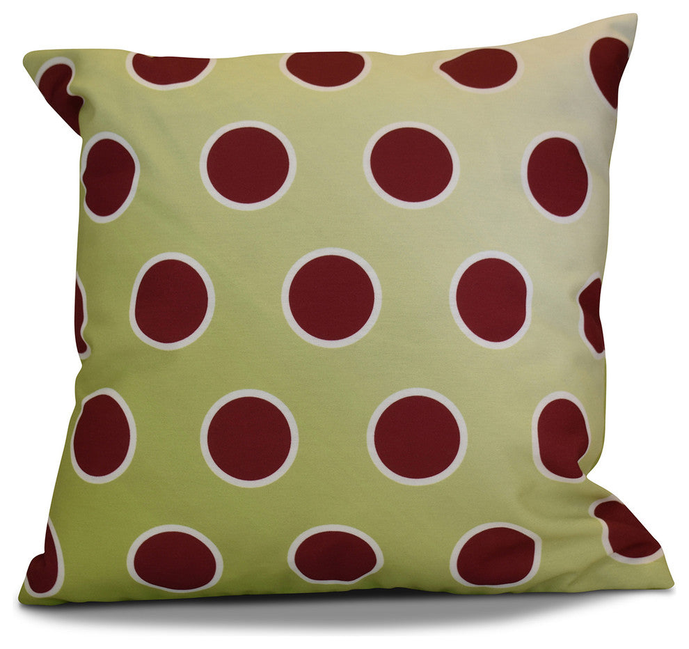 Decorative Holiday Outdoor Pillow Geometric Print, Light Green, 16"x16"
