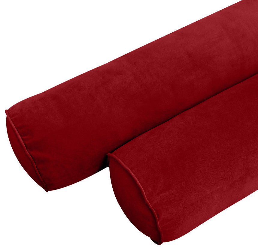 STYLE V1 Full Velvet Pipe Trim Indoor Daybed Bolster Pillow |COVER ONLY| AD369