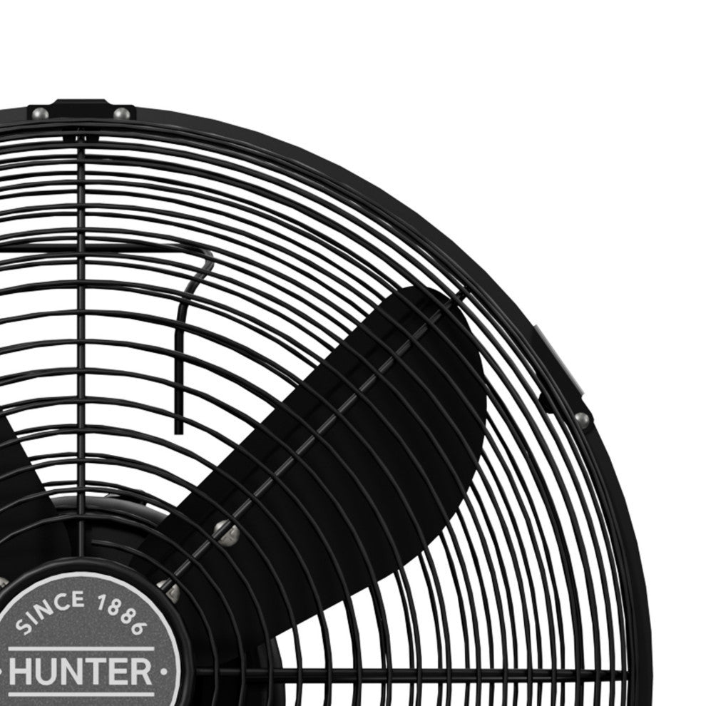 Hunter Classic Matte Black 4-Blade Oscillating 3-speed Desk Fan