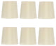 Retro Drum 4" Clip-on Chandelier Lampshades, Eggshell Silk, Set of 6