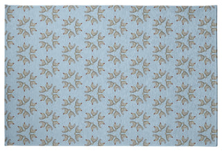 Chickens-go-round Easter Chenille Rug, After Rain Blue, 4'x6'