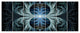 Glowing Blue Fabulous Fractal Art, Abstract Canvas Art Print, 83"x32", 7 Panels