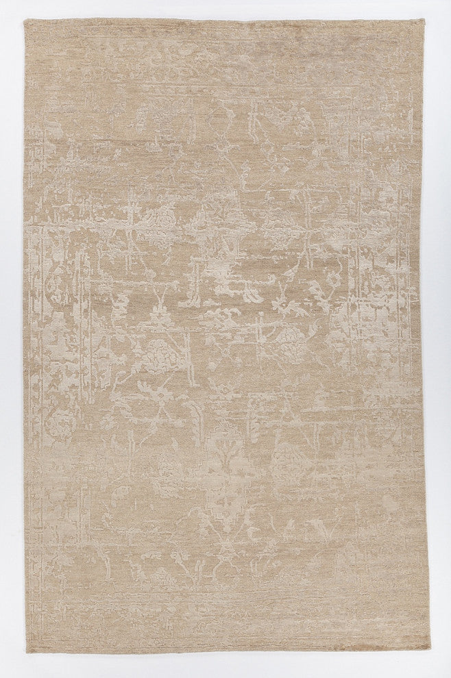 Sasha Hand-knotted Traditional Rug, Beige, Rectangular 9'x13'