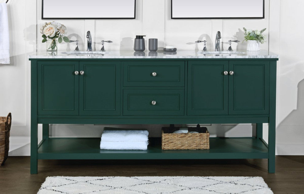 Home Living 72" Double Bathroom Vanity, Green