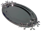 Heim Concept Sparkle Silver Leaf Oval Tray