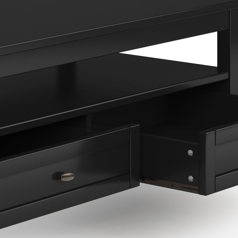 Warm Shaker Solid Wood Coffee Table, Black