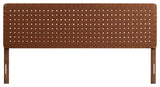 Sparta Weave Vegan Leather King Headboard, Walnut Brown