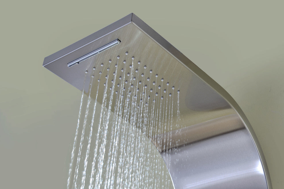 ANZZI Niagara 64 in. 2-Jetted Full Body Shower Panel in Brushed Steel