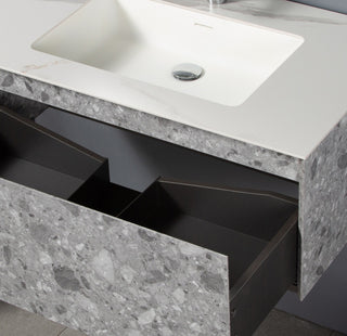 Terazzo Grey Bathroom Vanity with Imitation Stone Design, 36"