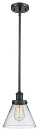 Large Cone 1-Light Pendant, Matte Black, Clear