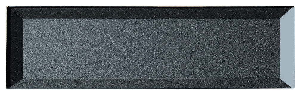 Forever 4"x16" Reverse Bevel Glass Subway Tile,Glossy Gray, Piece