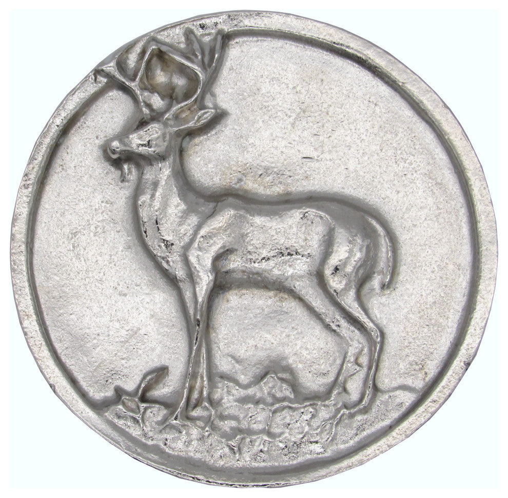 Whitetail Round Deer Knob, Nickel