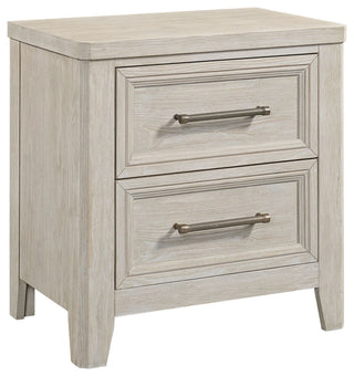 Carlson 2-Drawer Wooden Nightstand, Washed Linen