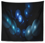 Bright Blue 3D Surreal Circles Abstract Wall Tapestry, 80"x68"
