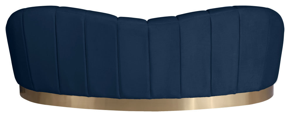 Shelly Velvet Upholstered Sofa, Navy