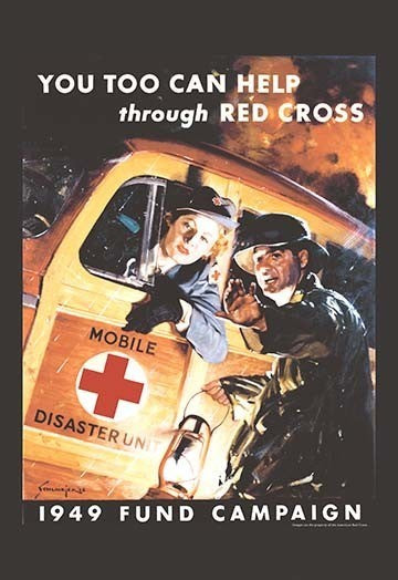 You Too Can Help Through Red Cross - Fine Art Giclee Print 24" x 36"