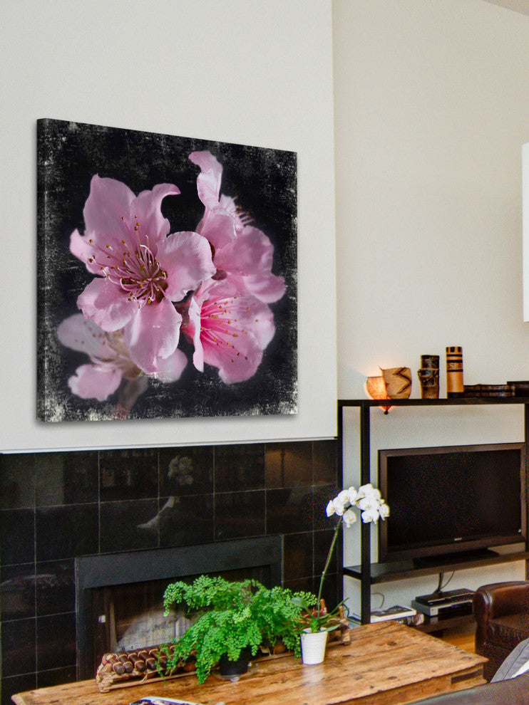 "Plam Pink Blossoms" Painting Print on Canvas by Aryai
