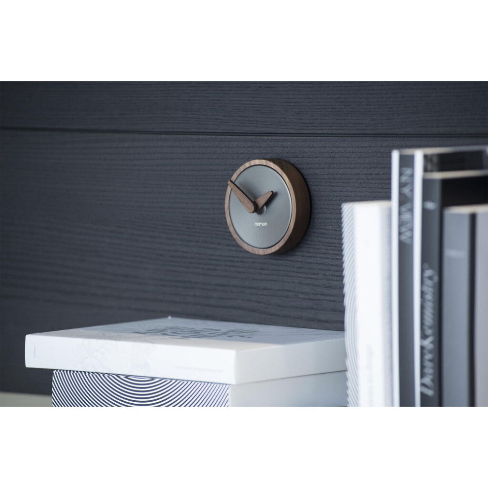 Nomon Atomo Wall G Clock | Gold Brass with Walnut Hands